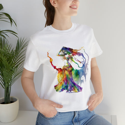 Rainbow Belly Dancer in Motion - Short Sleeve Tee